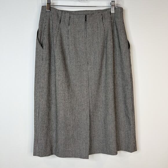 Vtg Evan Picone High Waisted Wool Pencil Skirt Sz 10 USA Union Made Houndstooth - Picture 3 of 12
